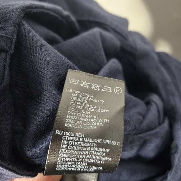 Reiss Ema Navy blue Sleeveless Linen Tie Front Playsuit romper womens Sz 4 - Picture 8 of 9